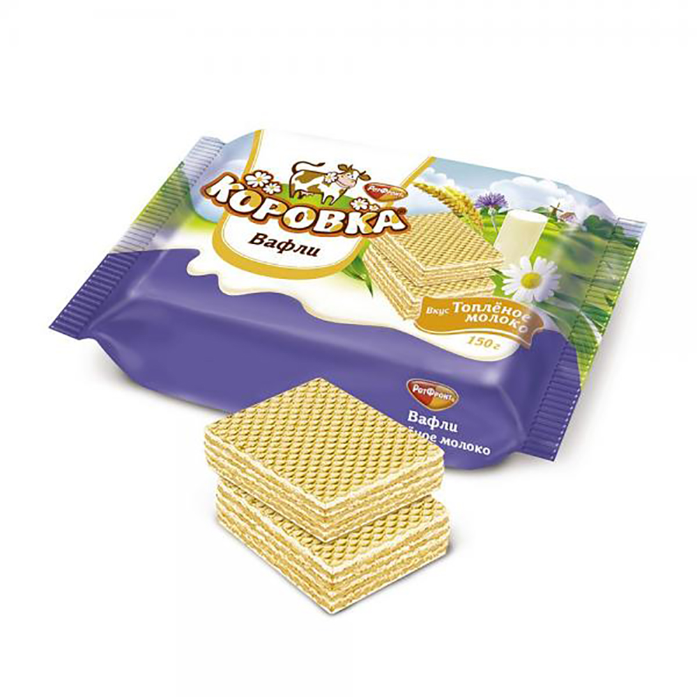 Вафли КОРОВКА. Топленое Молоко, 150 г | $2.99 - купить на RussianFoodUSA